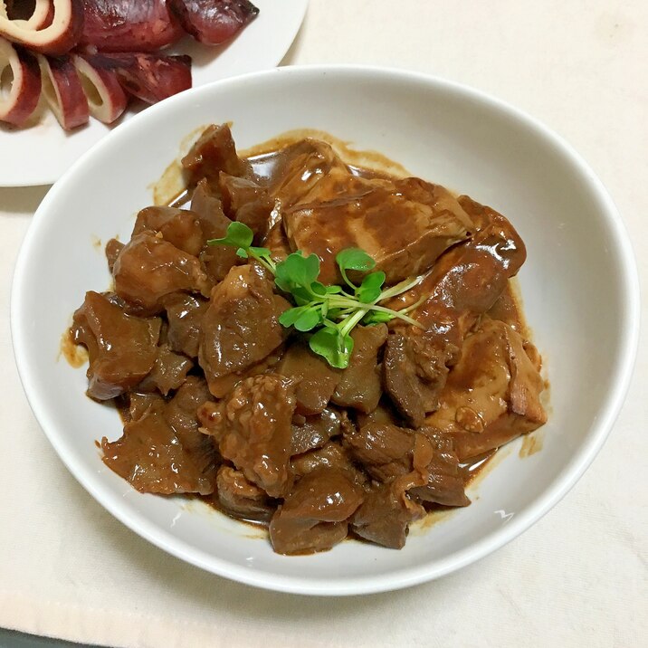 圧力鍋で味染み～！！牛すじと蒟蒻豆腐の味噌煮込み♡